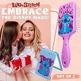 Disney Stitch Detangle Hair Brush & Compact Mirror Set for Girls Teens Women view 3