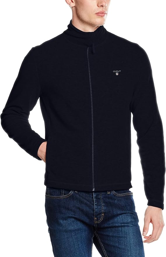 GANT Men's Fleece Full Zip Cardigan, Blue (Marine), XXLarge Amazon.co