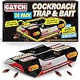 GATCH Roach Traps Indoor (24 Pack), Sticky Baited Cockroach Traps, Roach Killer Indoor Infestation, Adhesvie Glue Traps for Roaches, Insects, Home Bug Ant Spider Cricket, Child & Pet Friendly