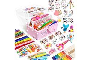 2500Pcs+ Kids Craft Kits - All-in-one D.I.Y. Arts and Crafts Supplies Set for Toddlers Ages 4-9 - Crafting School Nursery Hom