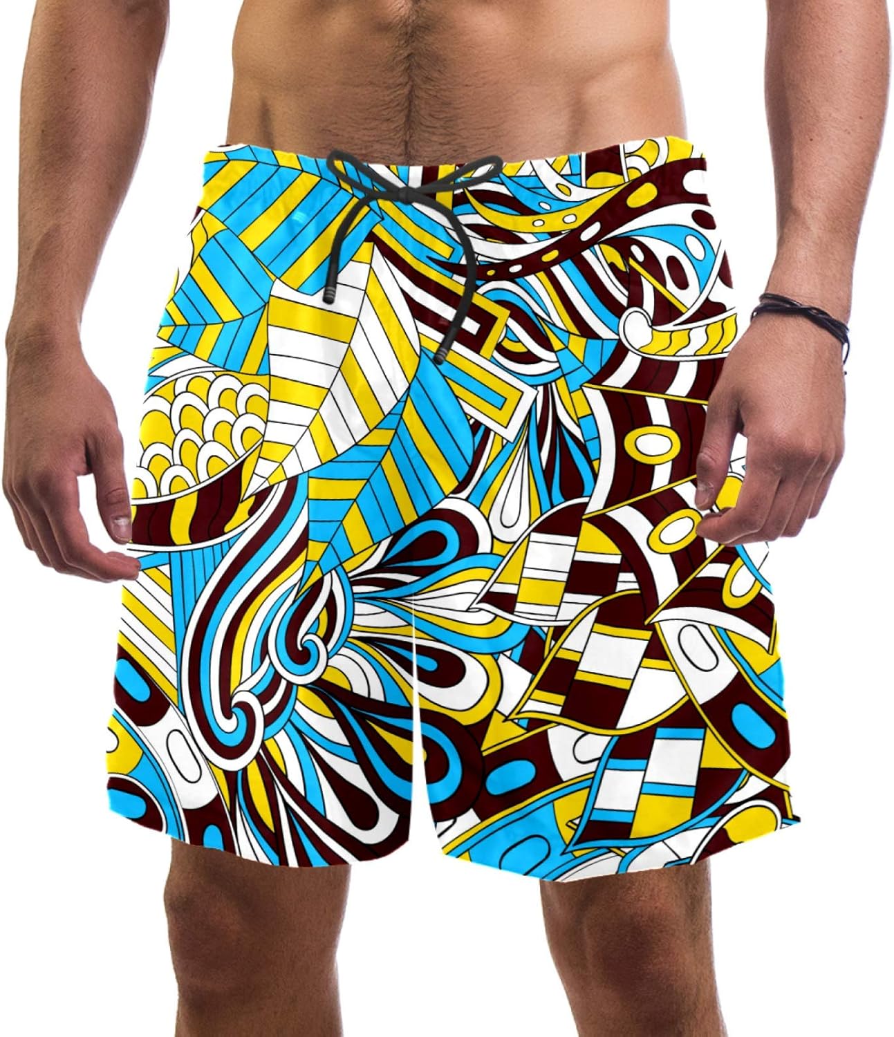 nakw88 Abstract Pattern Men's Swimming Trunks Quick Dry Fashion Bathing