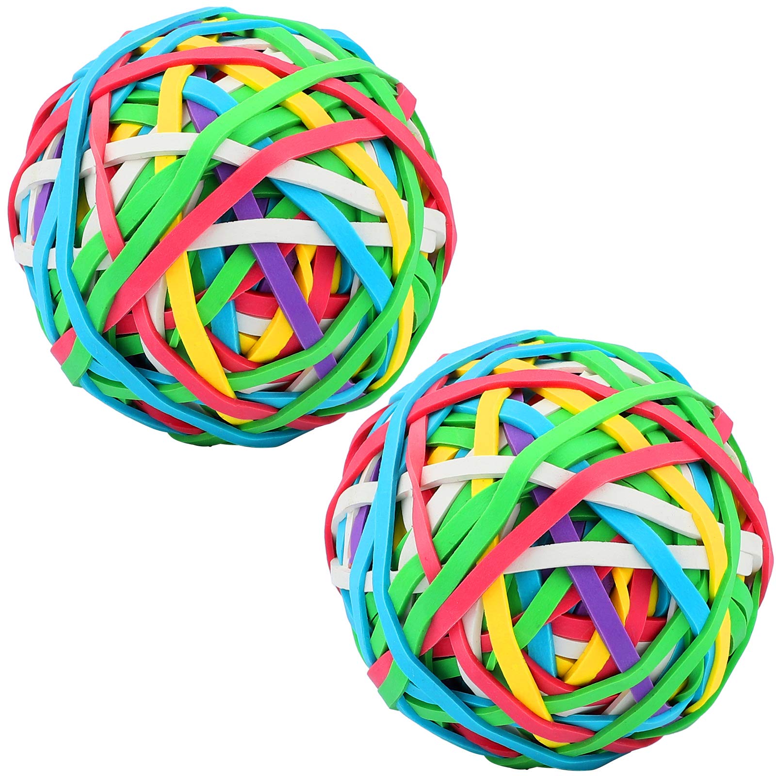 Photo 1 of 2 Pack Coloured Rubber Bands, Elastic Stretchable Band Ball Document Organizing for Office, Home, 300 Pieces