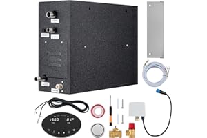 Uargd 12KW Steam Shower Generator with Adjustable Heating, Temperature Control, and 24-Hour Timer, Automatic Drainage System 