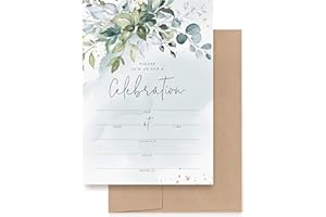Bliss Collections 25 Invitations with Envelopes for All Occasions, Cards for Your Wedding, Reception, Bridal or Baby Shower, 