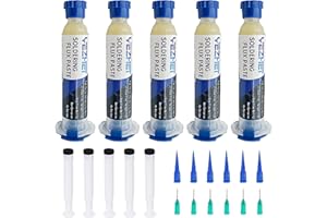 YEZHET Solder Flux for Electronics Soldering, No Clean Soldering Flux Paste(10CC/Bottle) for PCB, 5 PACK