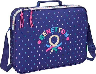 BENETTON DROP - Cartera Extraescolares, Maletín Portatodo, Bandolera, Cómoda y Versátil, Calidad y Resistencia, 38x6x28 cm