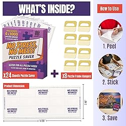 AGREATLIFE 24 Adhesive Puzzle Saver Sheets