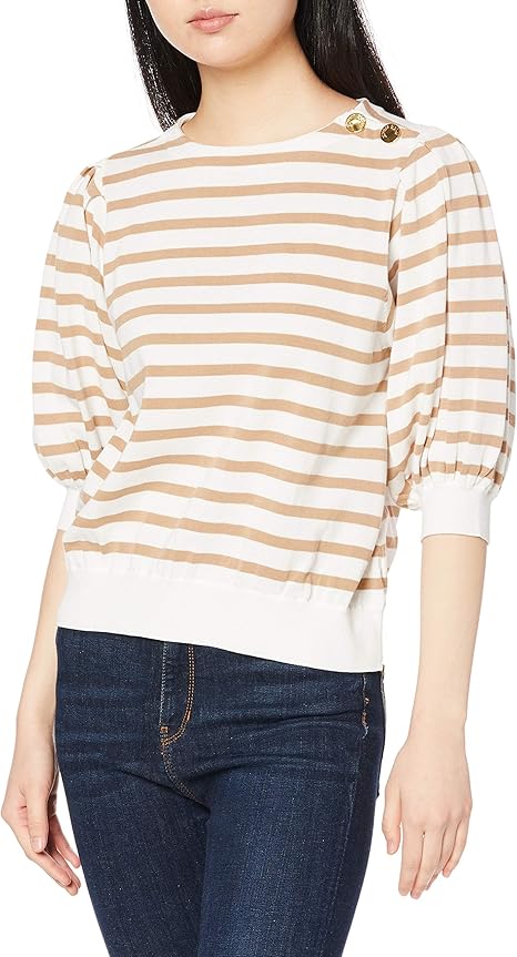 Amazon グレースコンチネンタル トップス Grace Continental ハイゲージニットパフトップ レディース キャメル 36 セーター 通販