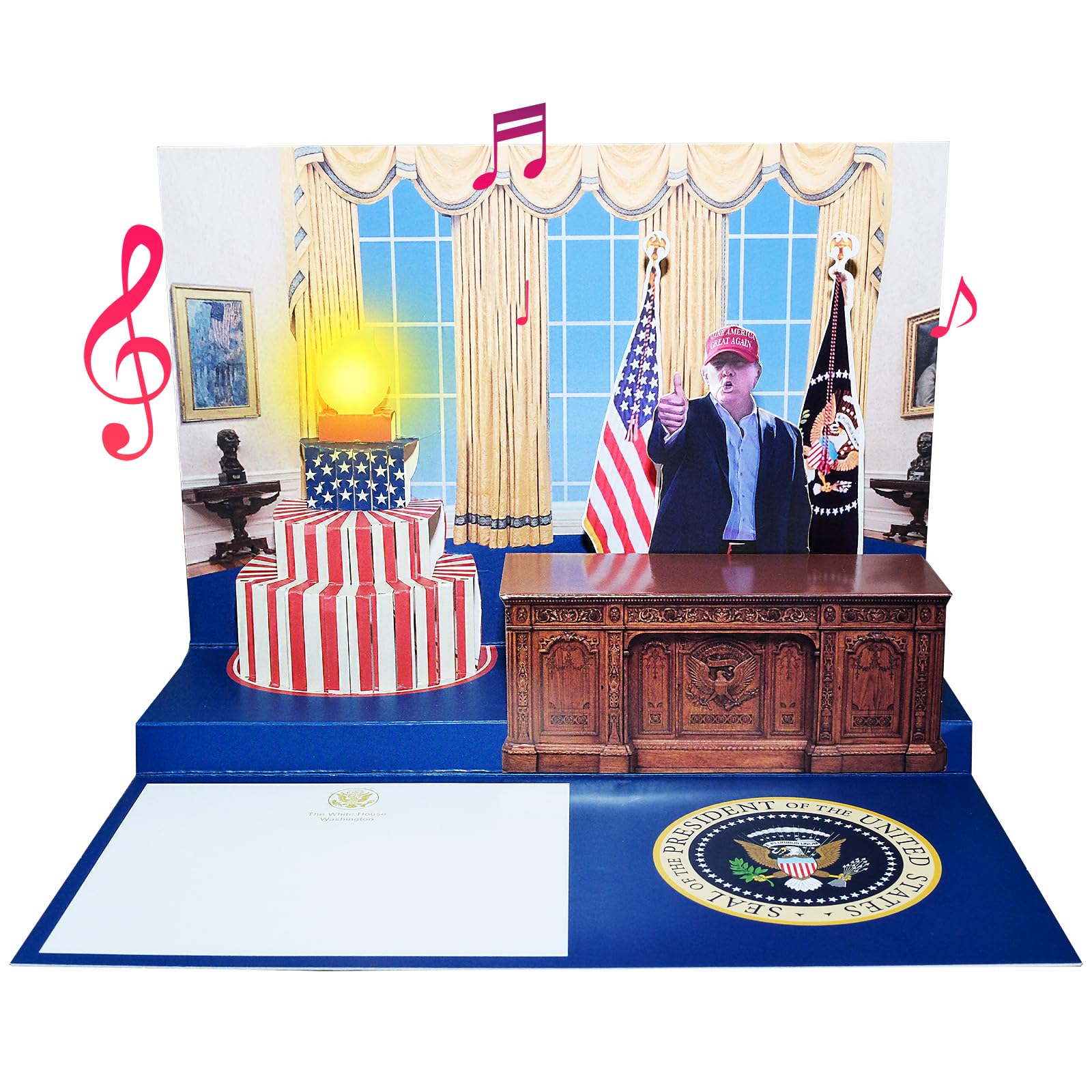 Photo 1 of **** BUNDLE OF 2 ****YHWSLYZ president Birthday Card, Pop-up Birthday Card with Lights and Sounds,president s real voice says Happy Birthday to men and women, mom and dad, husband or wife