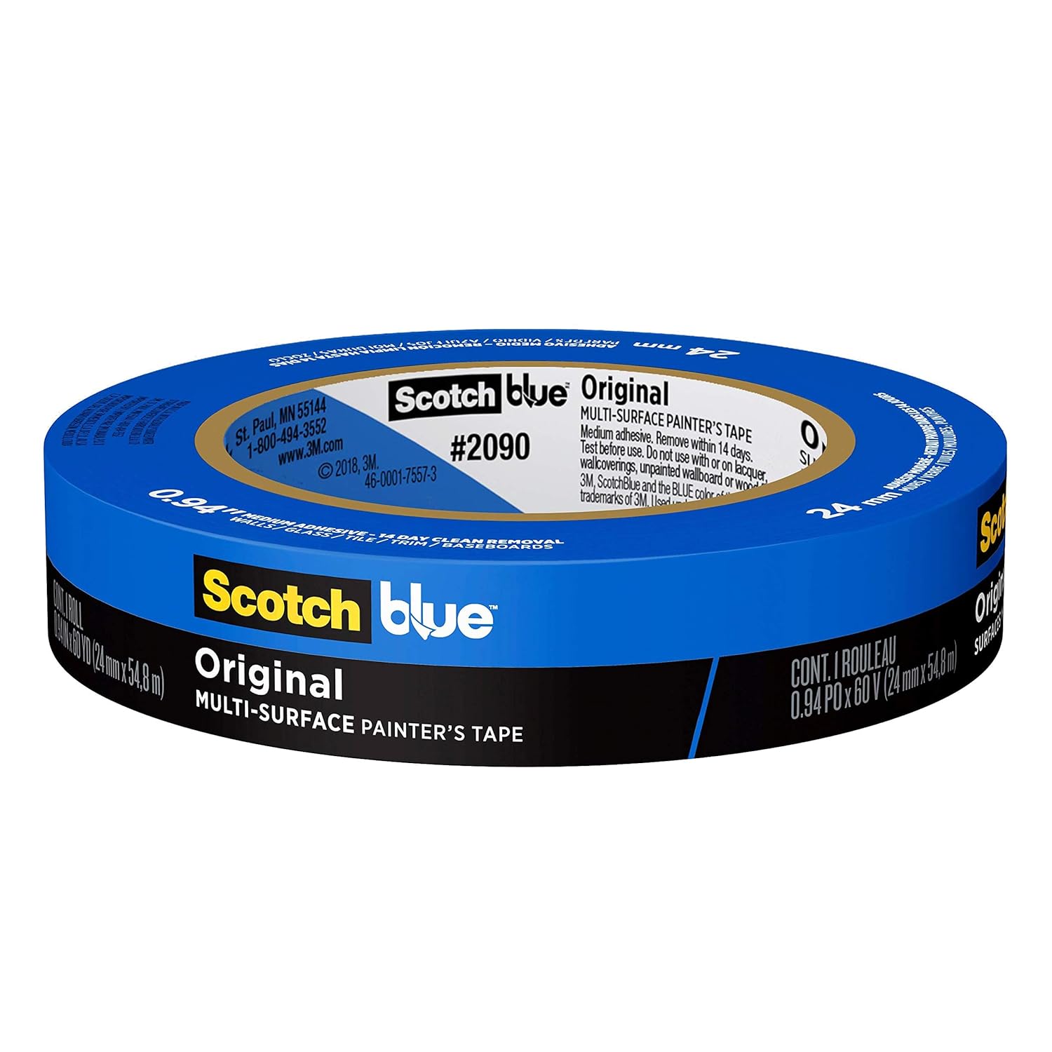 Scotch Painter's Tape ScotchBlue Original Multi-Surface Painter's Tape 2090-24EC, 0.94 in x 60 yd, 24 Rolls: Home Improvement