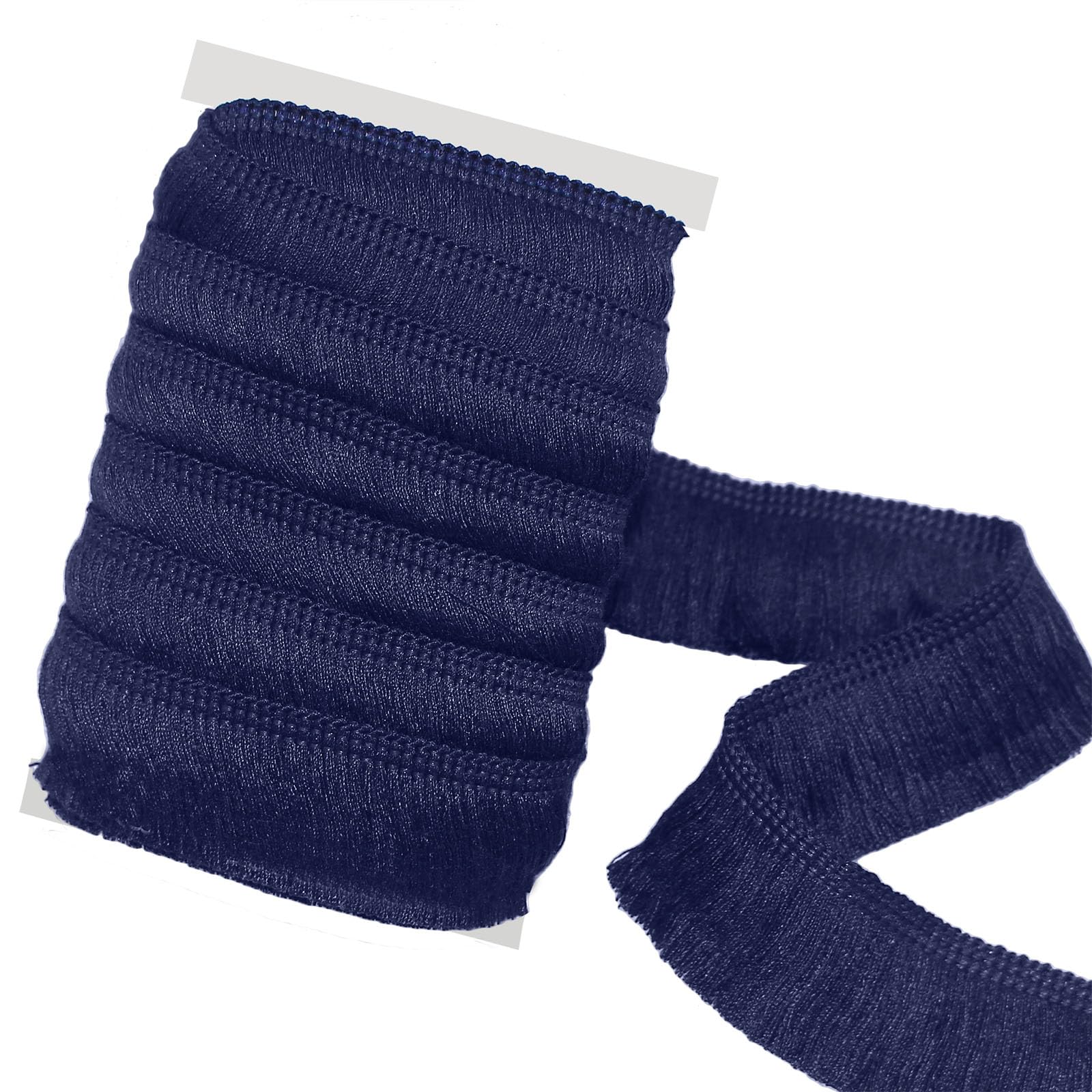 YEQIN 25mm Wide Cotton Fringe Tassel Trim 5 Yards (Navy)