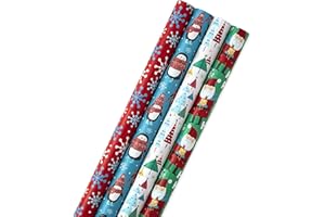 Image Arts Christmas Wrapping Paper with Cut Lines on Reverse, Festive Fun (Pack of 4, 120 sq. ft. TTL)