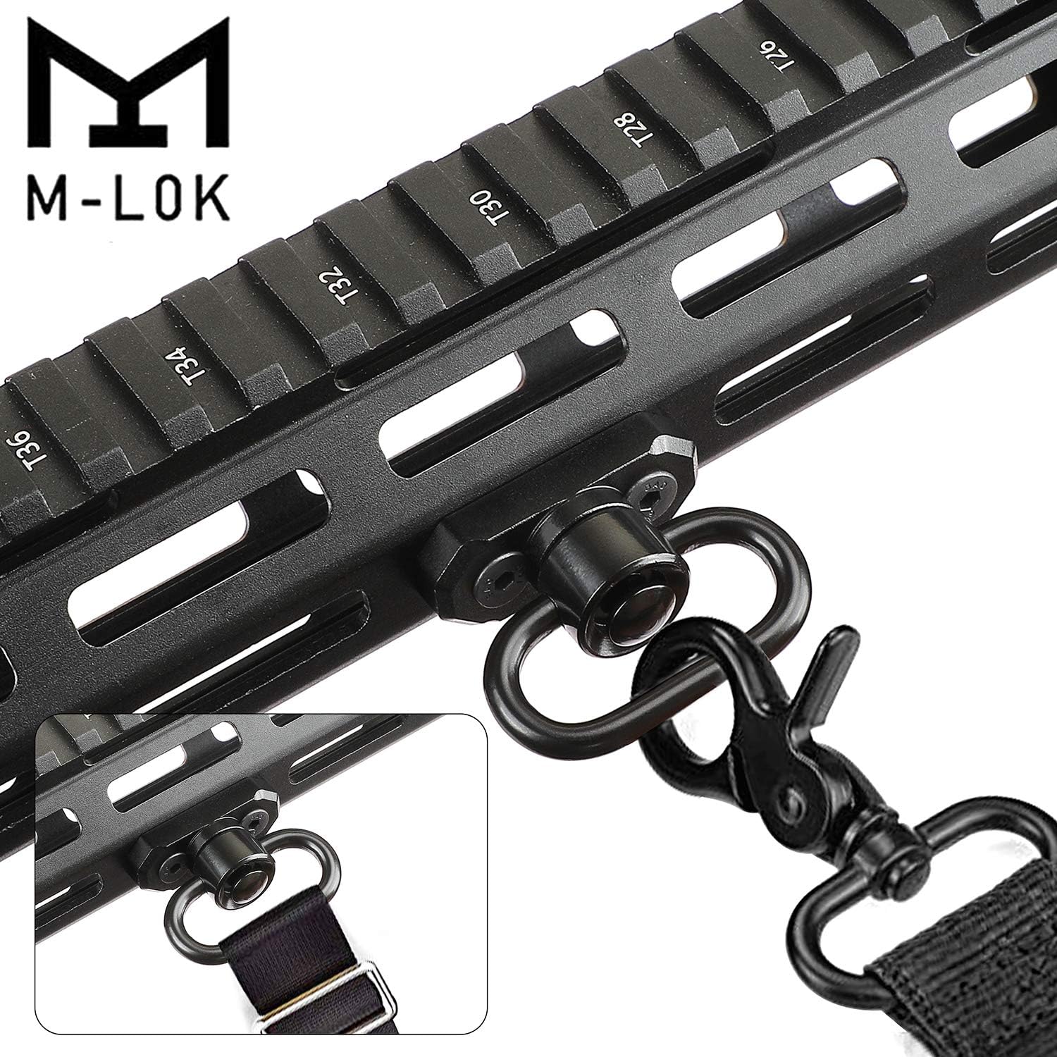 REERON MLOK QD Sling Mount Sling Swivels, 2 Pack 360° Rotation 1.25" Quick Detach Push Button QD Sling Swivels Mounts Adaptor for M-lok System : Sports & Outdoors
