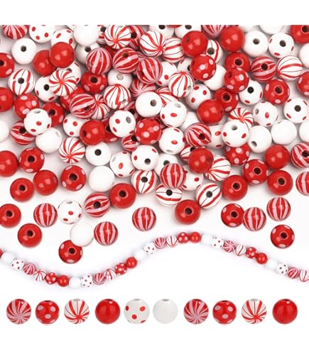 Lot De 200 Perles En Bois D'hiver En Forme De Flocon De Neige De 16 Mm - Perles Rondes En Bois Naturel Coloré Pour Colliers, Boucles D'oreilles, Bracelets, Bijoux, Guirlande, Décoration D'intérieur