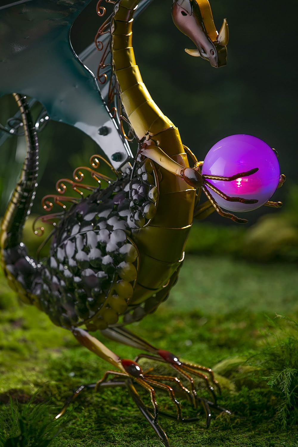 Wind & Weather Dragon Garden Sculpture with Solar Globe : Garden & Outdoor