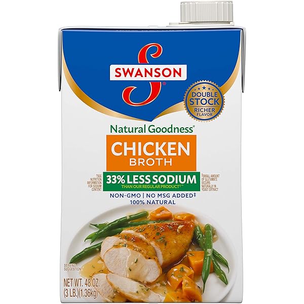 SWANSON NATURAL GOODNESS CHICKEN BROTH, 48 OZ. CARTON