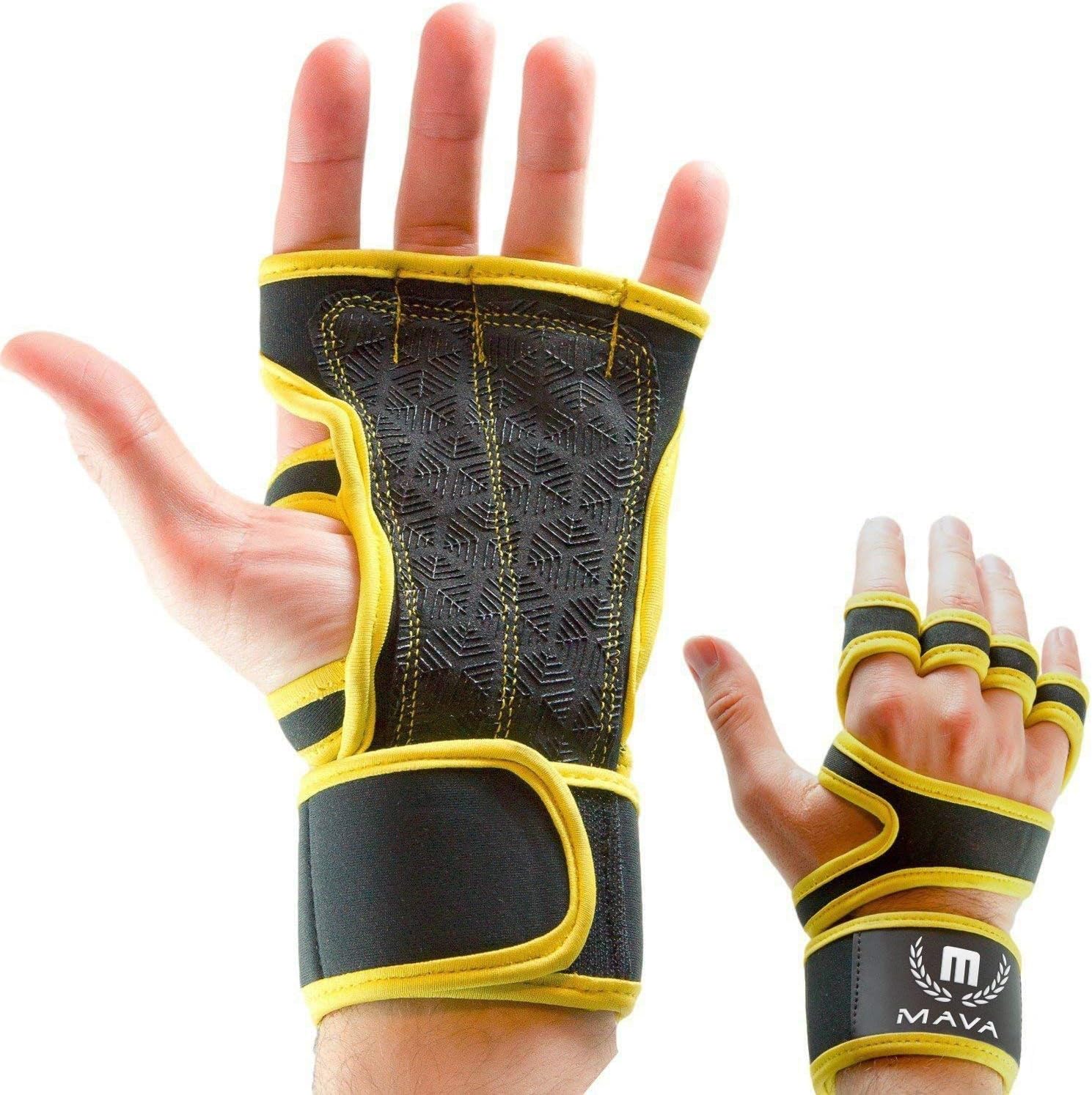 Mava Sports Cross Training Gloves with Wrist Support for Fitness, WOD, Weightlifting, Gym Workout & Powerlifting - Silicone Padding, no Calluses - Men & Women, Strong Grip