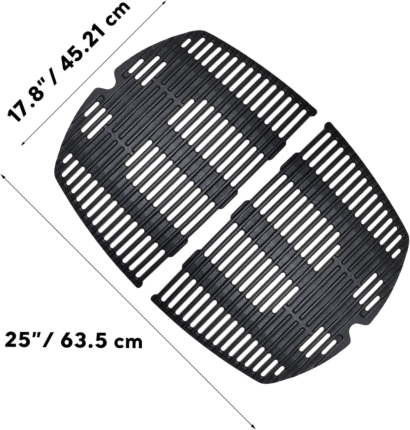 Denmay 63.5 x 45.2CM Cast Iron Cooking Grates for Weber Q300, Q320, Q3000,Q3200 Gas Grill - Image 3