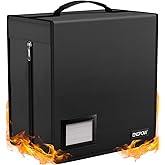 ENGPOW Fireproof CD Case, CD/DVD Storage Box,400 Capacity CD Binder DVD Storage Holder with Zippers, Portable Large Card Media Wallet Organizer Safe for Home Office Travel Car,Black,12.2"x11.8"x7.1"