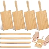 Tessco 4 Set Gnocchi Board Wood Pasta Board Beechwood 8.46 Inches with 4 Pieces Roller Gnocchi Paddle Pasta Making Tools for Homemade Kitchen Gift Ideas