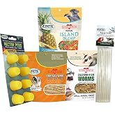 Sugar Glider Treat Bundle - Natural Healthy Assortment - Nectar Pods, Fish Sticks, EZ Worms, Agave Sticks - Suagr Gliders, Rats, Chinchillas, Ferrets, Hamsters, Hedgehogs &amp; Other Small Animals