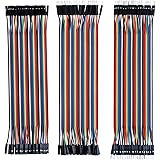 Elegoo EL-CP-004 120pcs Multicolored Dupont Wire 40pin Male to Female, 40pin Male to Male, 40pin Female to Female Breadboard 