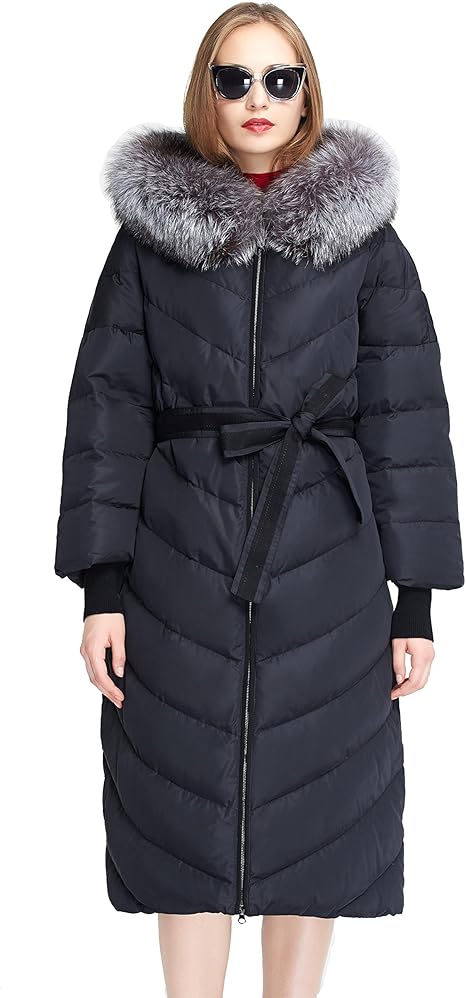 puffer coat with fox fur hood