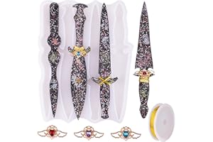 DIAFLINE Dagger Resin Sword Silicone Molds with 4 Different Shapes,Casting Epoxy Resin Mold Kit for Keychain,Toy,Halloween Cosplay Art,Home Decoration,DIY Crafts Making