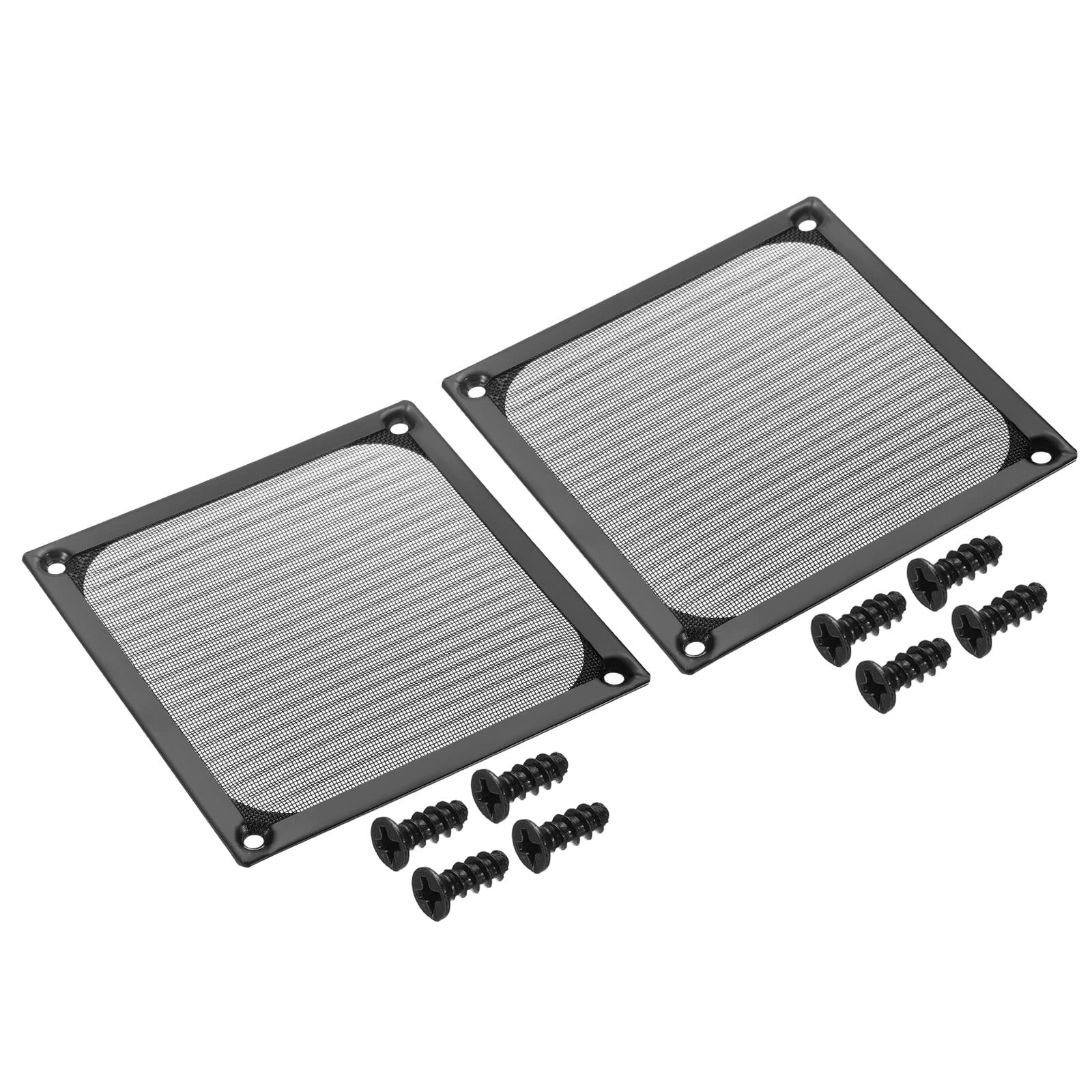 Photo 1 of PATIKIL 120mm Fan Filter Grills with Screws, 2 Pack Aluminum Frame Stainless Steel Mesh Dustproof Cover for Computer Case, Black