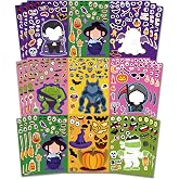 Halloween Party Favors - 24 Sheets DIY Halloween Stickers for Kids | Halloween Crafts Games Gifts Activities Party Supplies for Kids | Ghost Witch Pumpkin Stickers for Halloween Decorations