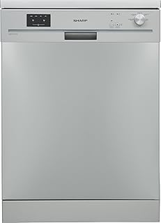 Sharp QW-GX13F472I-DE / Geschirrspüler freistehend 60 cm / A++ / 13 Maßgedecke / 4 Programme / Startzeitvorwahl / 12 L Wasserverbrauch / Höhenverstellbarer Oberkorb / AquaStop / Edelstahl