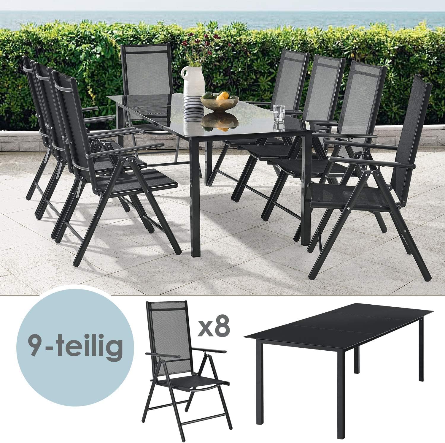 ArtLife Aluminium Gartengarnitur Milano Alu Sitzgruppe Balkonmöbel