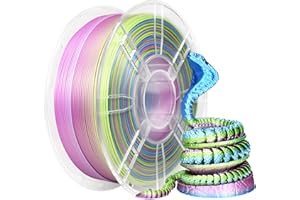 iBOSS Silk PLA Plus Filament 1.75mm, Tri Color Yellow Purple Blue Co-Extrusion Material Dimensional Accuracy +/-0.02mm, 1kg/2