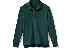 Lands' End School Uniform Kids Long Sleeve Interlock Polo Shirt