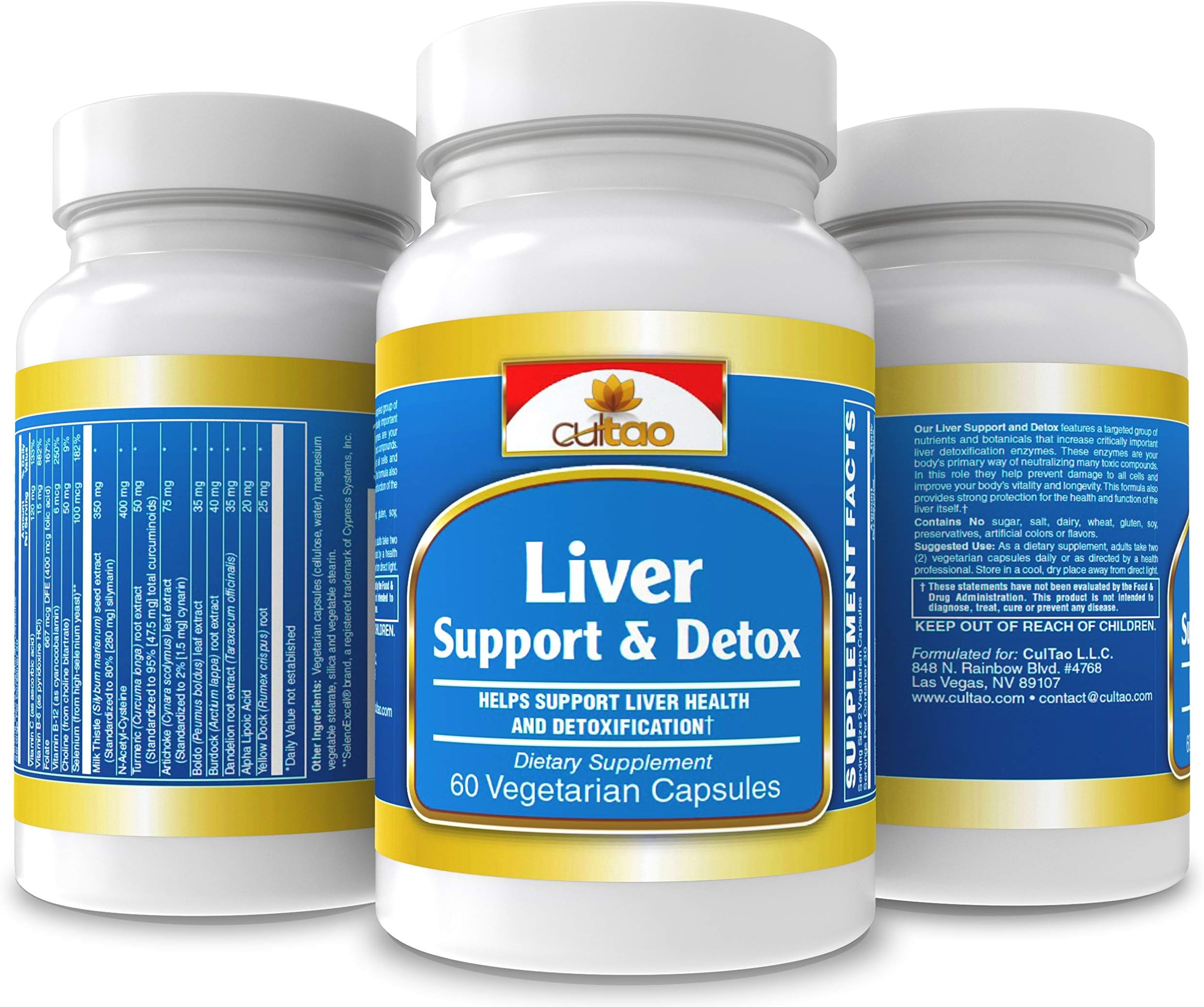 Liver Support & Detox - Natural Liver Cleanse > Boost Immune System > Burn Fat Easier - Premium Extract: Milk Thistle, Dandelion, Artichoke, Turmeric + Antioxidant: NAC, Organic Selenium - 60 Vcaps