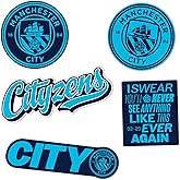 Manchester City Sticker Man City MCFC Sheet Vinyl Football Soccer Premier League Decal Laptop Water Bottle Car Scrapbook (Type 2-9)