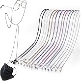 Frienda 8 Pcs Eyeglass Chain for Women Beaded Glasses Chain | Stylish Beaded Holder Strap for Neck, Elegant Accessory for Reading , Anti-slip Loops, Versatile Daily Use Sunglasses chains