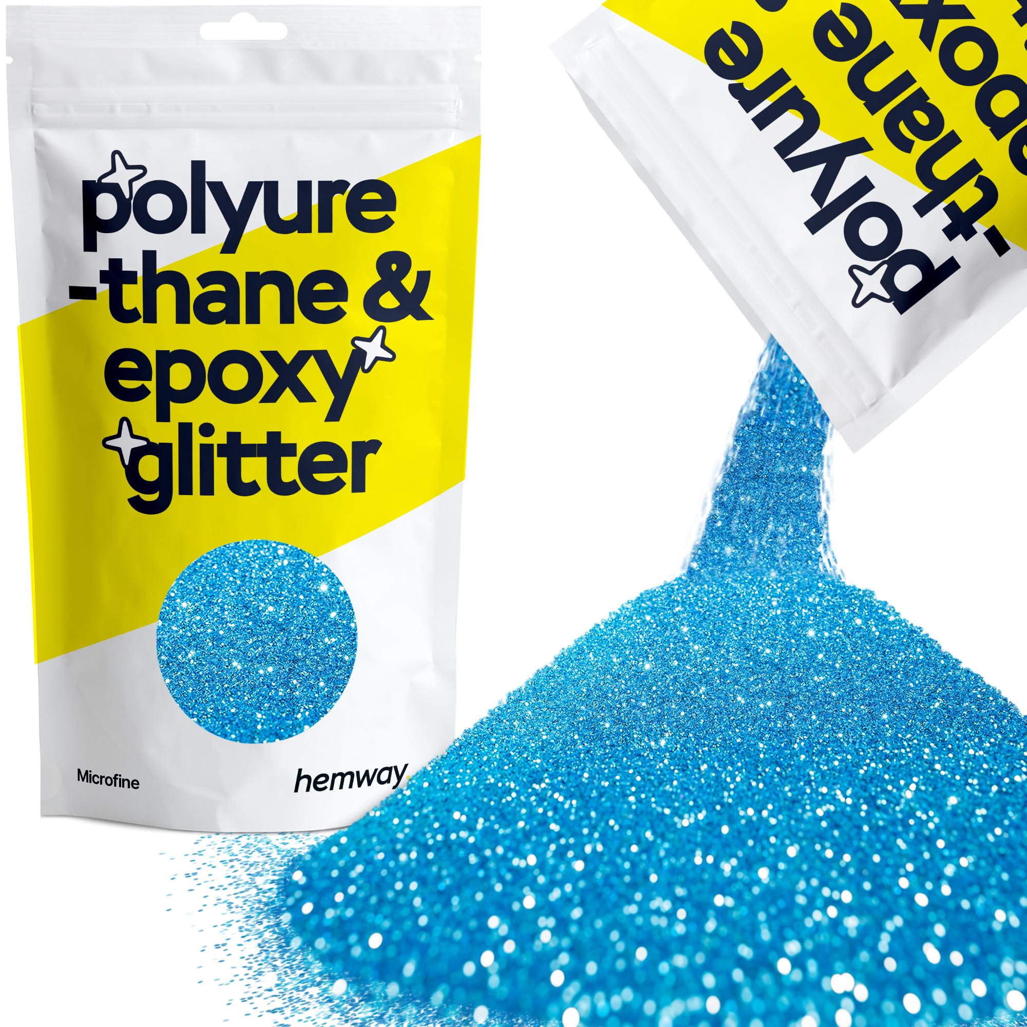 Hemway Resin Glitter Ocean Blue 100g Microfine | Polyurethane & Epoxy Glitter for Resin Crafts, Tumblers, Coasters, Floor & Table Art
