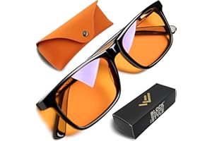 THE HEALTH LISTS Orange Blue Light Blocking Glasses for Women & Men - Reading Sleep & Migraine Glasses - Engineered 99.5% Amber Blue Light Glasses for Computer Eye Strain Eye Fatigue - Blue Blockers for Gaming & More