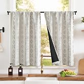 jinchan 95% Blackout Boho Kitchen Curtains 24 Inches Cafe Tier Curtains Bohemian Small Drapes for Bedroom RV Basement Half Wi