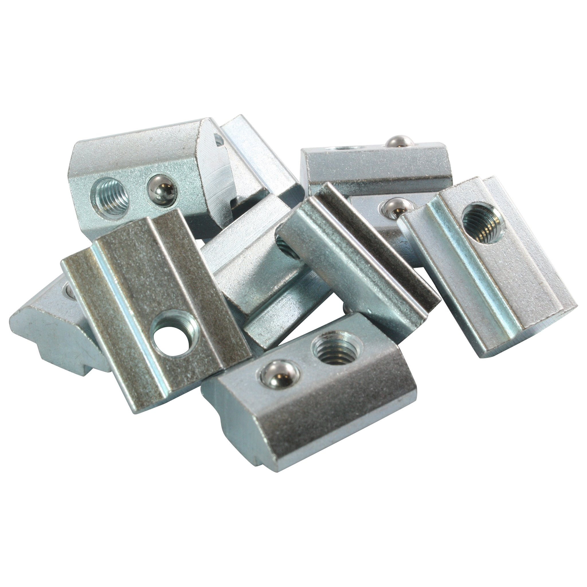 100x Slot Nut 8 - Type I - M8 with Bar Spring Ball Galvanised Steel