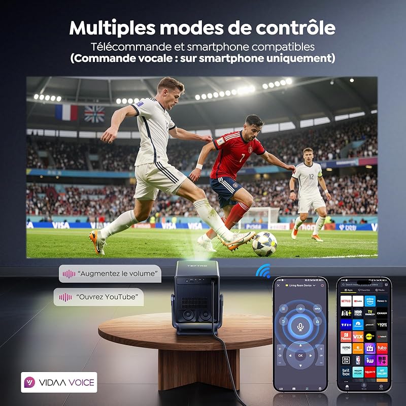Vidéoprojecteur 4K【VIDAA OS :N°1 Ultra-Rapide|1500 ANSI |Dolby 36W】 TOPTRO retroprojecteur 4K Projecteur Video Home Cinéma,Extérieur,HDR10,Auto Focus/Keystone/Align,WiFi 6,Bluetooth 5.4,HDMI Arc