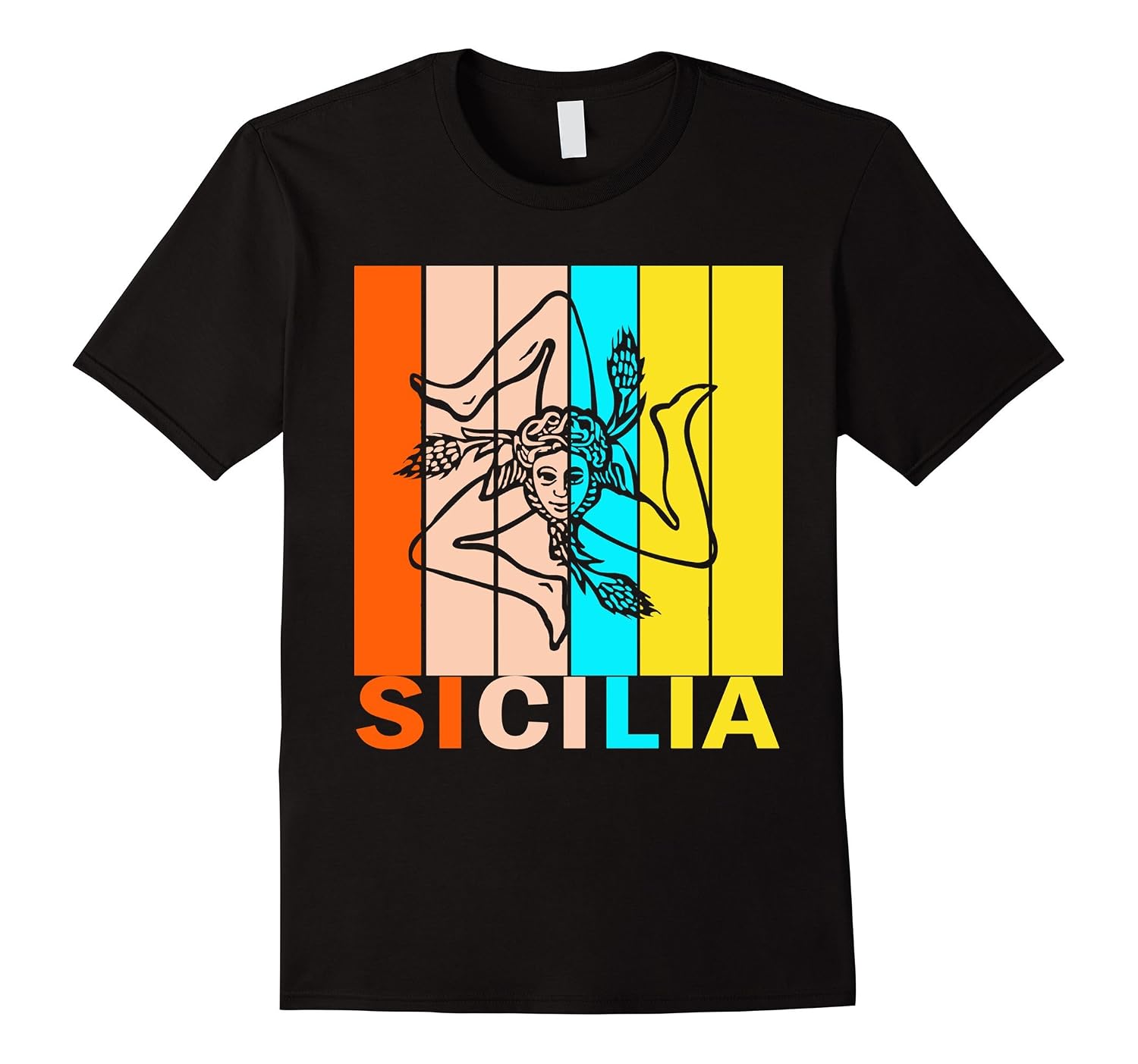 Sicilian Pride - Sicilia - Sicilian Flag Trinacria T-Shirt