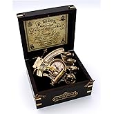 Handmade Astrolabe Brass Sextant inbuild Compass with Hardwood Box.
