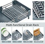 KINGRACK Dish Drainer Rack Extendable Stainless Steel Matte Green view 5