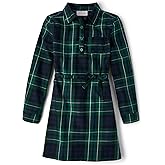 The Children's Place,Girls,Long Sleeve Everyday Dress,Spruceshad Plaid,X-Large