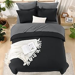Litanika Comforter Queen Size Set Black Grey - 7