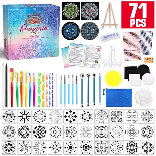 71PCS Mandala Dotting Tools Painting Kit Rock Dot Paint Stencils