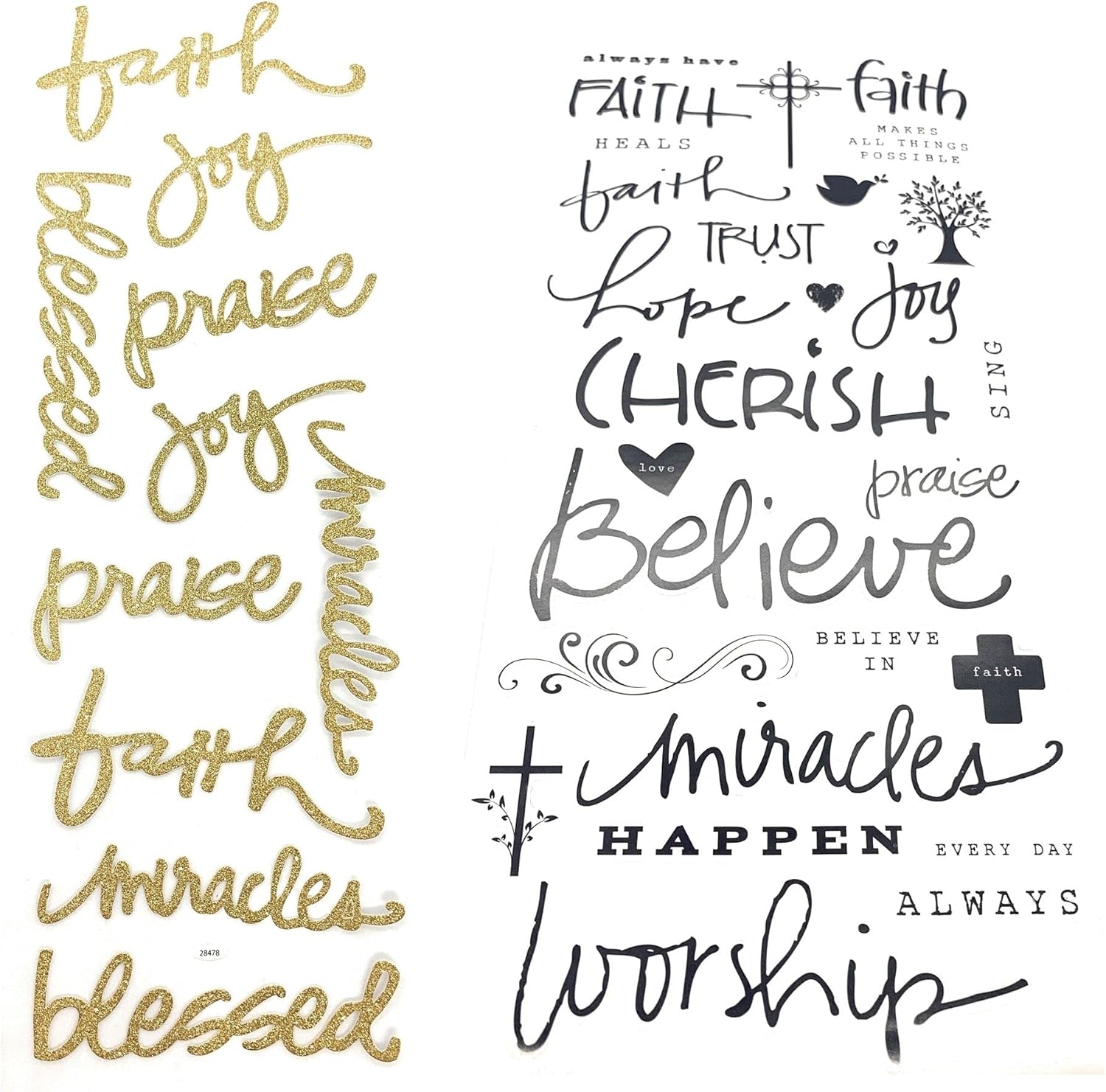 PaperPassion - Faith & Family Memories Scrapbook Kit | Religious Scrapbooking Theme Faith Stickers | Scrapbooking Supplies | Illustrated Faith Bible Journaling Supplies