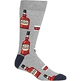 Hot Sox Men's Fun Cocktail Drinks Crew Socks - 1 Pair Pack - Happy Hour Cool & Funny Novelty Gifts